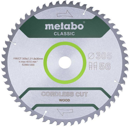Metabo Cordless Circular Saw Hw Ct 305x30x56z Classic Wood Cutting