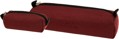 Polo Wallet Pencil Case Barrel with 1 Compartment Jean Μπορντό