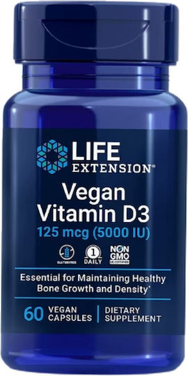 Life Extension Веган Витамин D3 5000 IU 60 Капсули
