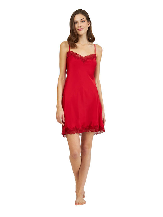 Harmony Satin Women's Nightdress Red