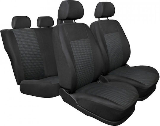 Universal Car Seat Cover Set Front-back Black Textile Material