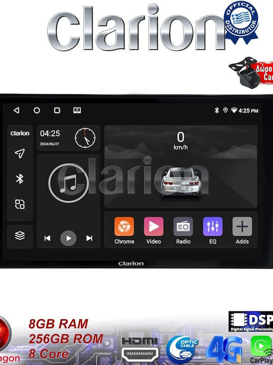Clarion Auto-Audiosystem für Skoda Kamiq 2019 > (Bluetooth/USB/WiFi/GPS/Apple-Carplay/Android-Auto) mit Touchscreen 9"