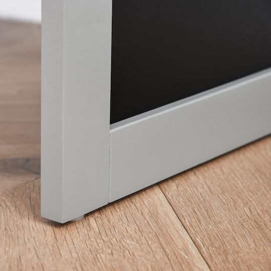 Schreibtisch Holz mit Bücherregal Gray mit Metallbeinen 98x51x153cm