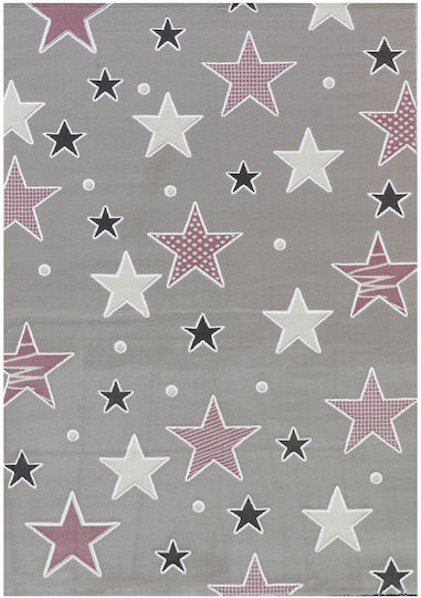 Sterne Grau Kinderteppich 160x230cm