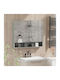 Kleankin Badezimmerspiegel aus MDF mit Regal & Schrank 90x15cm Gray
