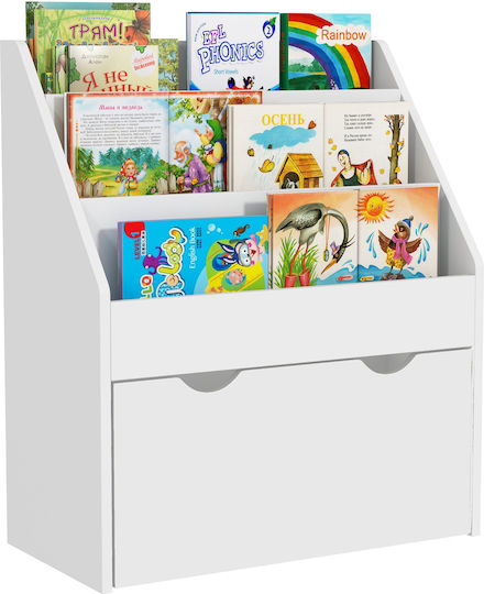 Bücherregal Boden Weiß 62.5x30x70cm