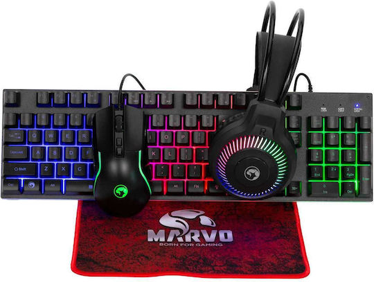 Marvo CM416 Σετ Gaming Πληκτρολόγιο με RGB φωτισμό & Ποντίκι (Αγγλικό US)