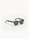 Moscot Lemtosh Fold Sunglasses with Brown Tartaruga Plastic Frame and Green Lens