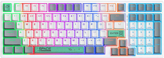 Onikuma G38 Gaming Mechanical Keyboard Tenkeyless with Custom Brown switches and Illuminated keys (English US) White