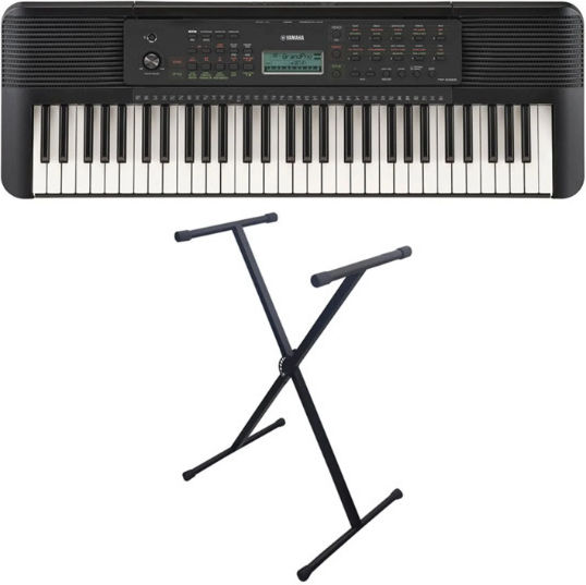 Yamaha Tastatur PSR-E283 mit 61 Tasten Standard Berührung mit Ständer Schwarz Standard-Paket I