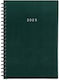 Next Diary 2025 Basic Daily Spiral Green 17x25cm