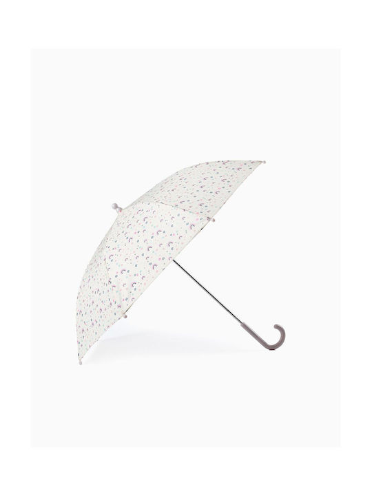 Zippy Kids Curved Handle Umbrella Ουράνια Τόξα Beige