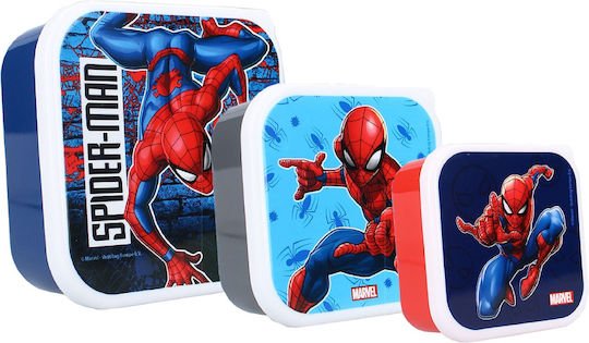 Σετ 3 Δοχεία Φαγητού Lunch Snack Box Spiderman