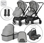 Lorelli Reya Adjustable 3 in 1 Baby Stroller Suitable for Newborn Grey