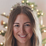 Christmas Headband with Metallic Gold Stars