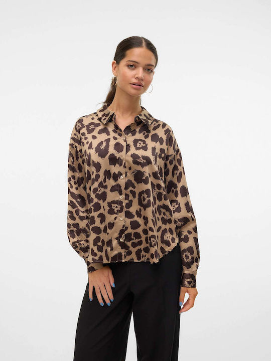 Vero Moda Merle Langärmelig Damen Hemd Brown