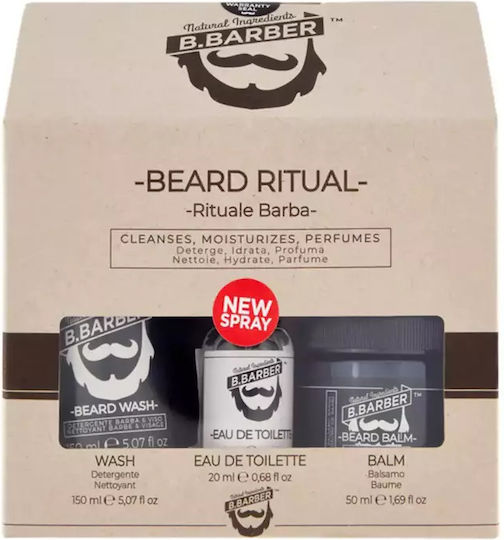 B.Barber Beard Products Pre-Shave Σετ Περιποίησης για Γένια και Μουστάκι