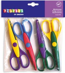 Playbox Παιδικό Ψαλίδι Χειροτεχνίας 16εκ. 4τμχ