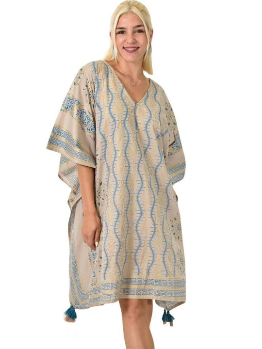 Potre Damen Kaftan Strand Beige