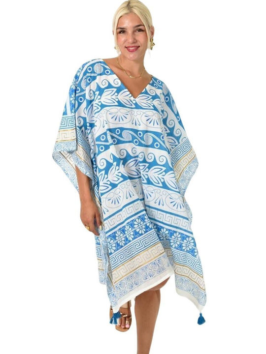 Potre Damen Kaftan Strand Blue