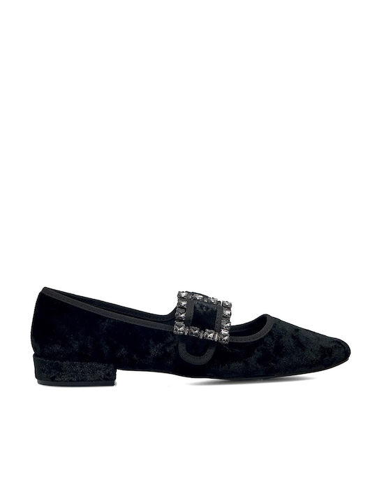 Exe Synthetic Leather Ballerinas Black