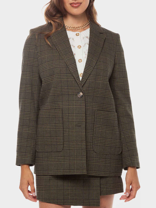 Pepe Jeans Daisy Blazer pentru femei Sacou Plaid