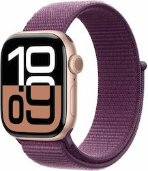 Apple Watch Series 10 42мм Rose Gold with Plum Sport Loop Apple Watch Series 10 42мм Rose Gold with Plum Sport Loop