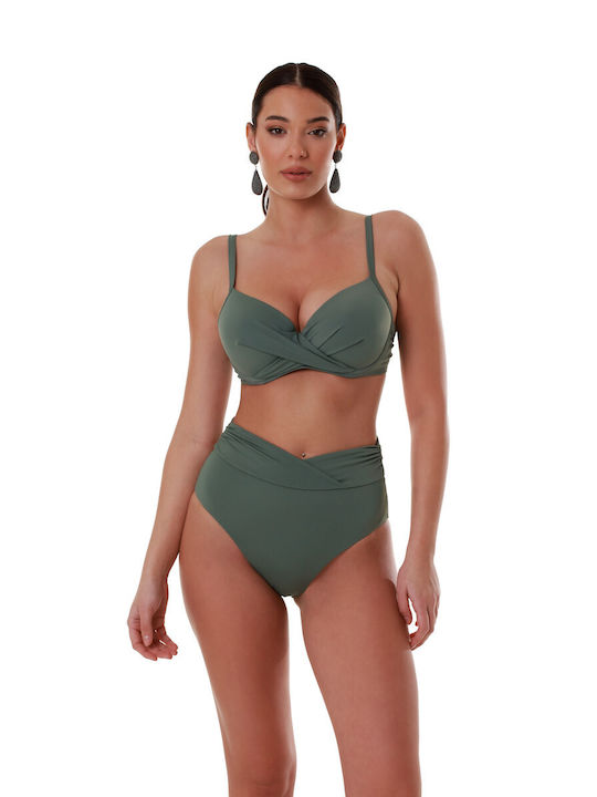 Bluepoint Underwire Bikini Bra with Adjustable Straps Khaki