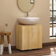 HomCom Waschtisch mit Waschbecken L60xB30xH60cm Natural Color