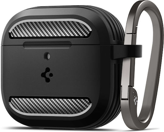 Spigen Rugged Armor Калъф с кука в Черен цвят за Apple AirPods 4