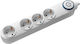 Samus 4-socket Schuko Extension Cord 3m 3680w 3x 1.5mm² Switch 4pi3-3680