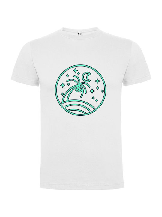 Glowing Palm Nightlights T-shirt White Cotton