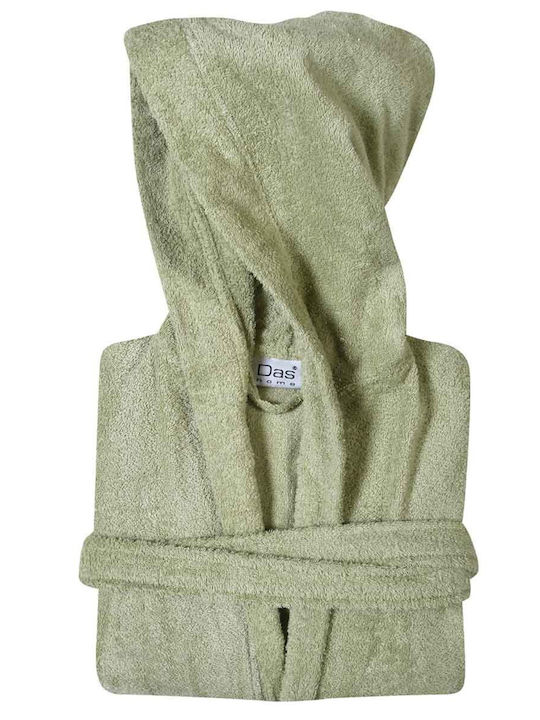 Das Home Casual 5907 Bademantel mit Kapuze Oliv...