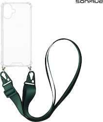 Silicone Case Strap Sonique Armor Clear Apple iPhone 16 Plus Dark Green