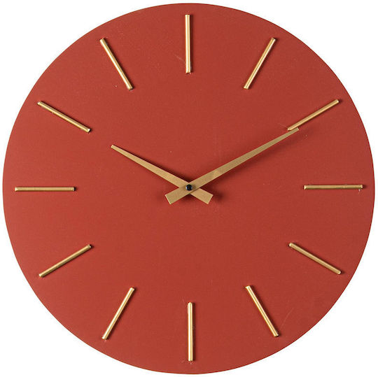 Bizzotto Timeline Wanduhr Hölzernes Rot 40x5cm