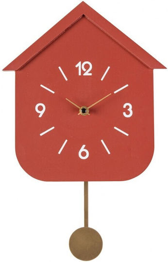 Bizzotto Home Wall Clock With Pendulum Red 24x5.5cm