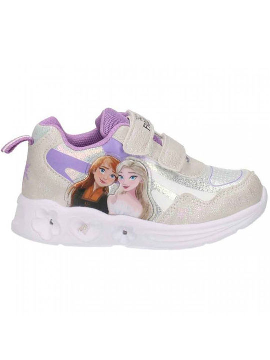 Disney Kinder-Sneaker mit Klettverschluss & Lichtern Silber