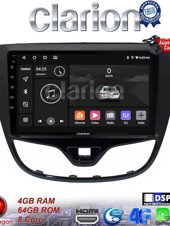 Clarion Ηχοσύστημα Αυτοκινήτου για Opel Karl 2014-2019 (Bluetooth/USB/WiFi/GPS/Apple-Carplay/Android-Auto) με Οθόνη Αφής 9"