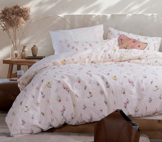 Nef-Nef Homeware Сет Чаршафи с Ластик 180x200+35см. Plant Екрю 4бр