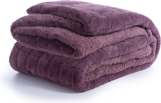 Nef-Nef Homeware Κουβερτοπάπλωμα Υπέρδιπλο 220x240εκ. District Μωβ 380 GSM