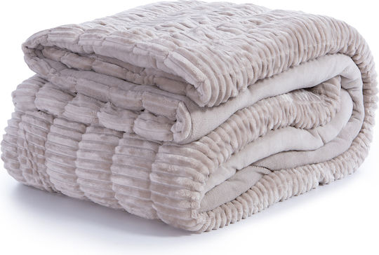 Nef-Nef Homeware Κουβερτοπάπλωμα Μονό 160x220εκ. Compose Greige 260 GSM
