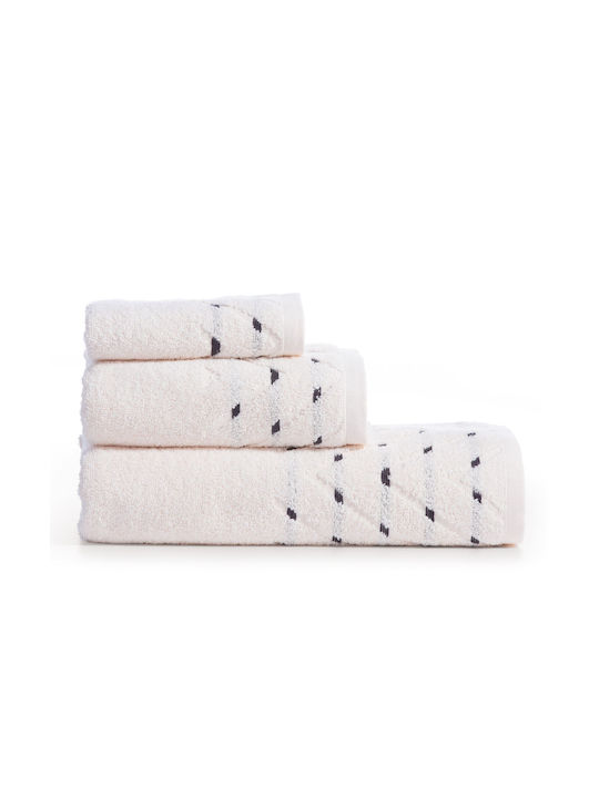 Nef-Nef Homeware Bath Towel Set 3pcs Cheville 70xcm Ecru Weight 500gr/m²