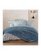 Nef-Nef Homeware Loft Velvet Single Blanket 170x220cm Smoke Blue