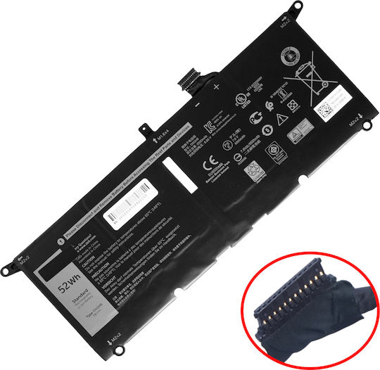 Съвместима Батерия за Dell XPS / Inspiron / Географска ширина Dell XPS 13 9370 с 6500mAh
