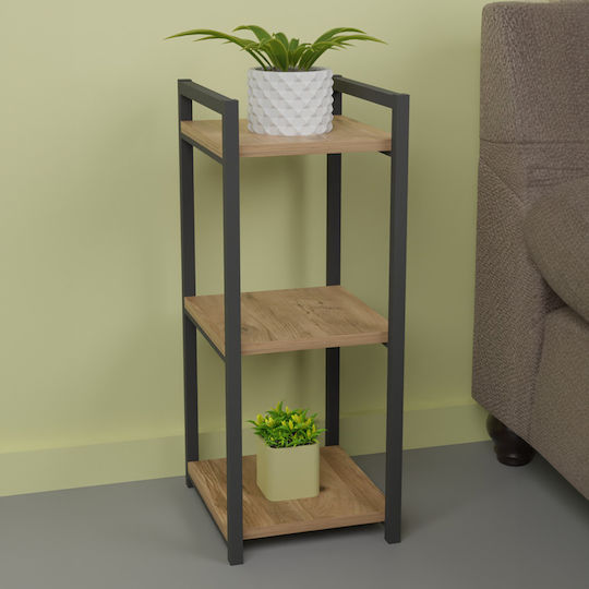 Bookcase Harvey Black-Natural 33x28x70cm