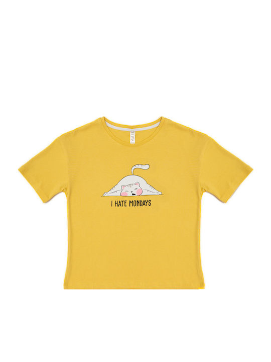Kids' T-shirt Yellow I Hate Mondays