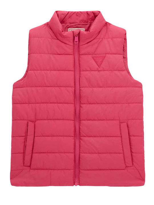 Geacă Matlasată Fără Mâneci Fucsia Pentru Copii