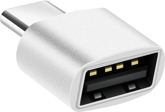 Avizar Charger Adapter USB-C USB-C Male to USB 2.0 Female Speed 480 Mbps Silver