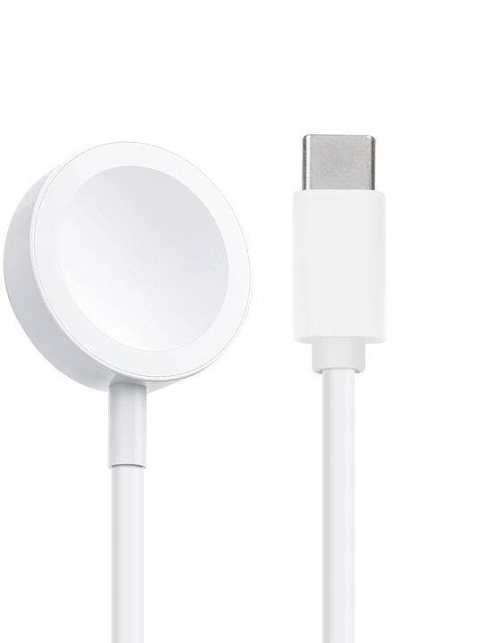 Ladegerät Apple Watch Serie Ultra 8 7 6 5 4 3 2 Kabellos 30cm Weiß