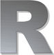 House Letter Sticker ''r'' 80 X 64 Mm Matte Inox Plastic Darvin